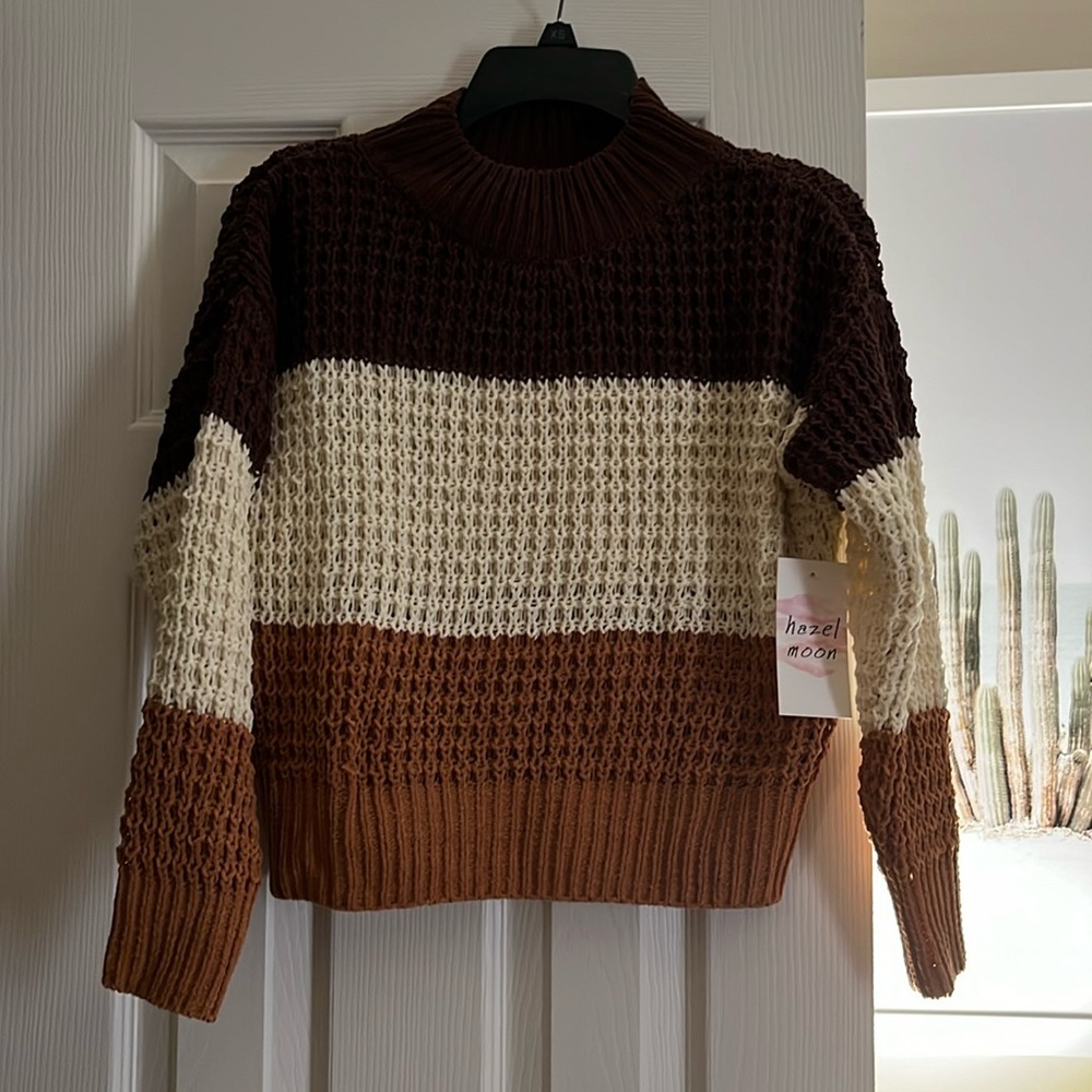 🤎 KNIT STRIPED MOCK-NECK 🤎